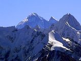 10 Gauri Shankar Close Up From Trek Between Shingdip And Shishapangma Southwest Advanced Base Camp The Gauri Shankar north main summit (7134m) and south (7010m) summits poked above the intervening mountains as I continued my trek between Shingdip and Shishapangma Advanced Base Camp.